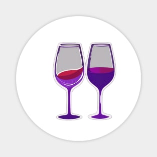 Toasting Wine Glasses - Stylized Cheers Illustration No. 657 Magnet